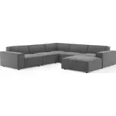 Restore 6 Piece Sectional Sofa in Charcoal Fabric