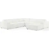 Restore 6 Piece Sectional Sofa in White Fabric