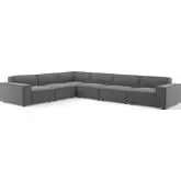 Restore 6 Piece Sectional Sofa in Charcoal Fabric