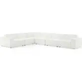 Restore 6 Piece Sectional Sofa in White Fabric