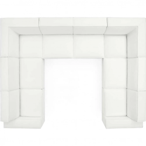 Restore 8 Piece Sectional Sofa in White Fabric