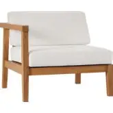 Bayport Outdoor Patio Left Arm Chair Sectional Unit in White Teak