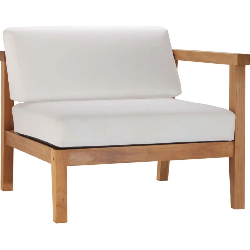 Bayport Outdoor Patio Right Arm Chair Sectional Unit in White Teak