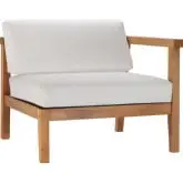 Bayport Outdoor Patio Right Arm Chair Sectional Unit in White Teak