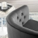 Prospect Swivel Arm Chair in Tufted Charcoal Fabric
