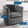 Prospect Swivel Arm Chair in Tufted Charcoal Fabric