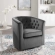 Prospect Swivel Arm Chair in Tufted Charcoal Fabric