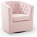 Prospect Swivel Arm Chair in Tufted Pink Fabric