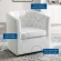 Prospect Swivel Arm Chair in Tufted White Fabric