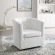Prospect Swivel Arm Chair in Tufted White Fabric