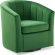 Prospect Swivel Arm Chair in Tufted Emerald Green Velvet on Espresso Legs