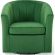 Prospect Swivel Arm Chair in Tufted Emerald Green Velvet on Espresso Legs