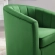 Prospect Swivel Arm Chair in Tufted Emerald Green Velvet on Espresso Legs