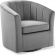 Prospect Swivel Arm Chair in Tufted Light Gray Velvet on Espresso Legs