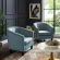 Prospect Arm Chair in Channel Tufted Light Blue Velvet (Set of 2)