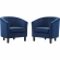 Prospect Arm Chair in Channel Tufted Navy Blue Velvet (Set of 2)