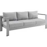 Shore Outdoor Sofa in Gray Sunbrella&reg; Fabric & Aluminum