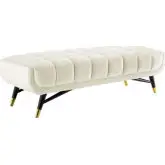 Adept 60" Bench in Tufted Ivory Velvet