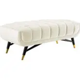 Adept 47.5" Bench in Tufted Ivory Velvet