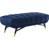 Adept 47.5" Bench in Tufted Midnight Blue Velvet