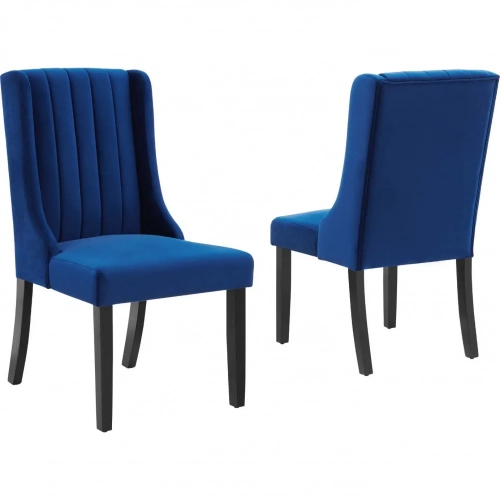 Renew Parsons Dining Chair in Navy Blue Velvet (Set of 2)