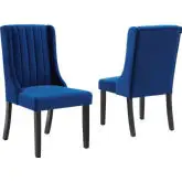 Renew Parsons Dining Chair in Navy Blue Velvet (Set of 2)