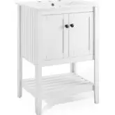 Prestige 24" Bathroom Vanity in White w/ White Ceramic Sink