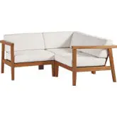 Bayport Outdoor Patio Sectional Sofa in Natural White Teak Wood