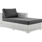 Convene Outdoor Right Chaise in Charcoal Fabric & Gray Poly Rattan