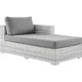 Convene Outdoor Right Chaise in Gray Fabric & Gray Poly Rattan