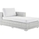 Convene Outdoor Right Chaise in White Fabric & Gray Poly Rattan