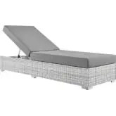 Convene Outdoor Chaise in Gray Fabric & Gray Poly Rattan