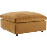 Commix Down Filled Overstuffed Ottoman in Cognac Performance Velvet