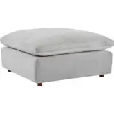 Commix Down Filled Overstuffed Ottoman in Light Gray Performance Velvet