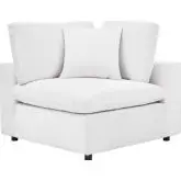 Commix Down Filled Overstuffed Corner Chair in White Velvet