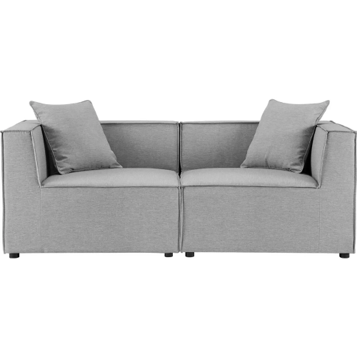 Saybrook Outdoor 2 Piece Loveseat in Gray All Weather Fabric