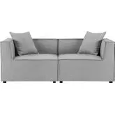 Saybrook Outdoor 2 Piece Loveseat in Gray All Weather Fabric