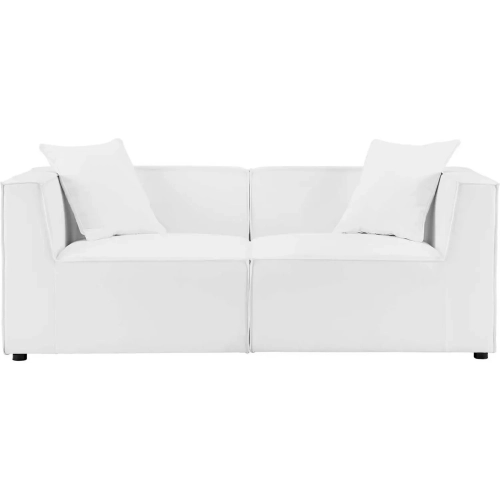 Saybrook Outdoor 2 Piece Loveseat in White All Weather Fabric