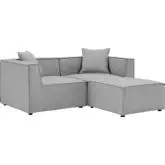 Saybrook Outdoor Loveseat & Ottoman in Gray All Weather Fabric