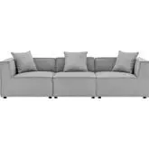 Saybrook Outdoor 3 Piece Sectional Sofa in Gray All Weather Fabric