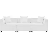 Saybrook Outdoor 3 Piece Sectional Sofa in White All Weather Fabric