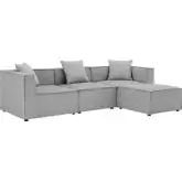 Saybrook Outdoor 4 Piece Sectional Sofa in Gray All Weather Fabric