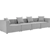 Saybrook Outdoor 4 Piece Sectional Sofa in Gray All Weather Fabric