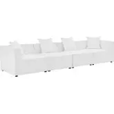 Saybrook Outdoor 4 Piece Sectional Sofa in White All Weather Fabric