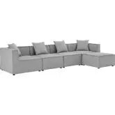 Saybrook Outdoor 5 Piece Sectional Sofa in Gray All Weather Fabric