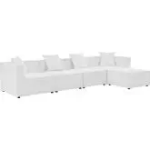 Saybrook Outdoor 5 Piece Sectional Sofa in White All Weather Fabric