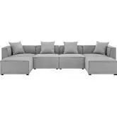 Saybrook Outdoor 6 Piece Sectional Sofa in Gray All Weather Fabric