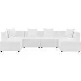 Saybrook Outdoor 6 Piece Sectional Sofa in White All Weather Fabric