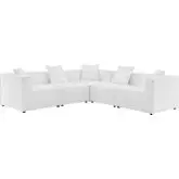 Saybrook Outdoor 5 Piece Sectional Sofa in White All Weather Fabric