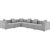 Saybrook Outdoor 6 Piece Sectional Sofa in Gray All Weather Fabric